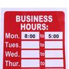 Знак рабочего времени из ПВХ с наклейкой на номер, табличка на окно, дверь, магазин, офис, пластиковая виниловая вывеска