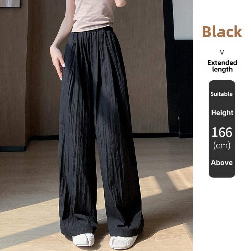 GMXIA Женские брюки Ice Silk Mountain, весна-лето и осень, с высокой талией, для похудения, свободные, прямые, солнцезащитные, ленивые, широкие брюки