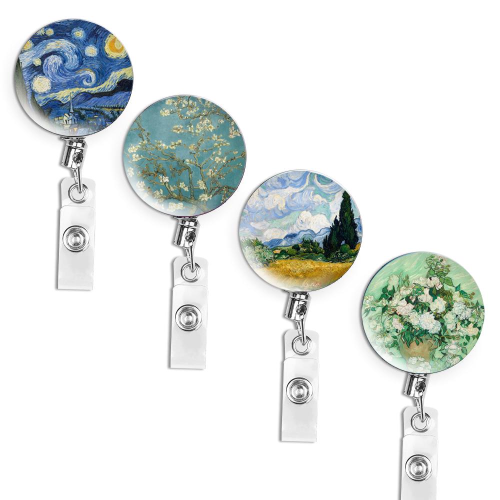 Креативный набор выдвижных офисных брелоков - 4 шт., противоугонный стальной трос