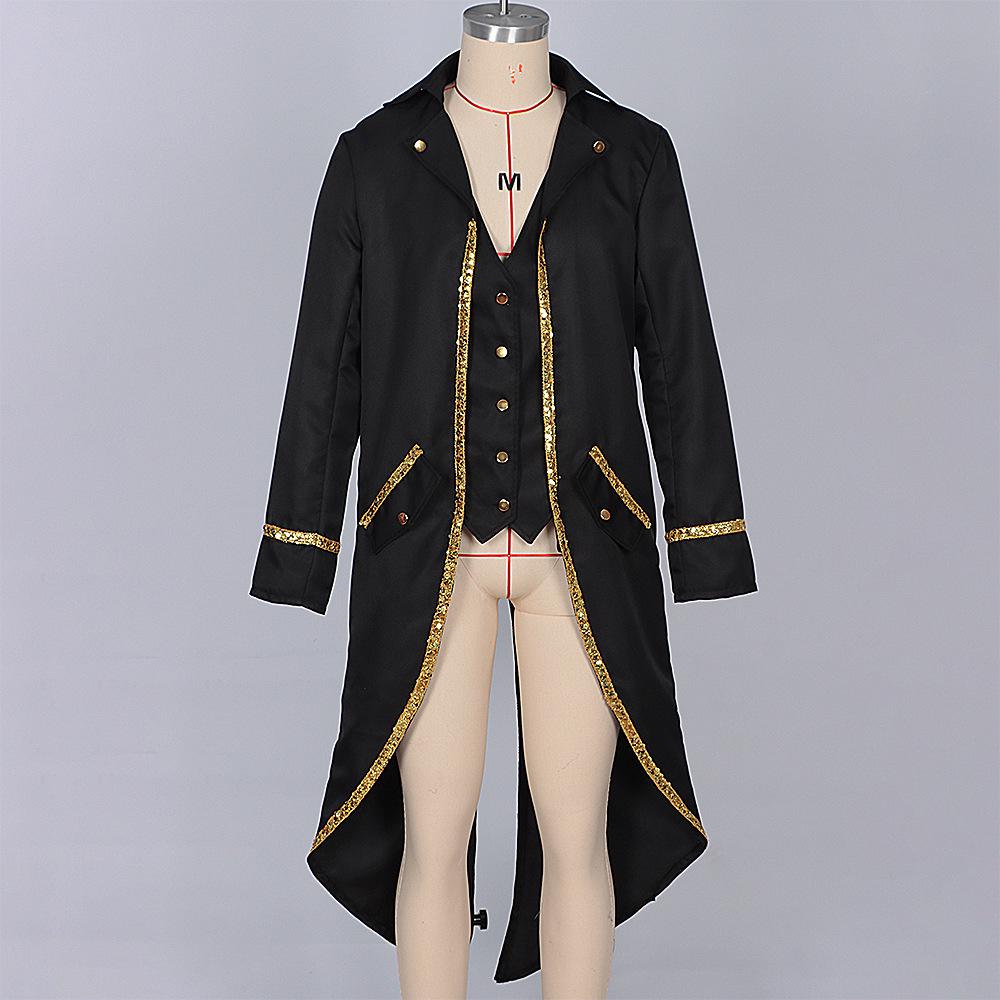 European & American Steampunk Medieval Halloween Tailcoat for Men