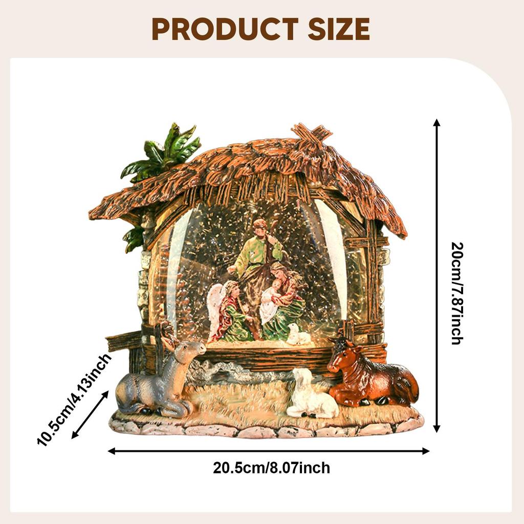 Christmas Snow Globe, Which Can Be Used As A Table Decoration, Nativity Scene Night