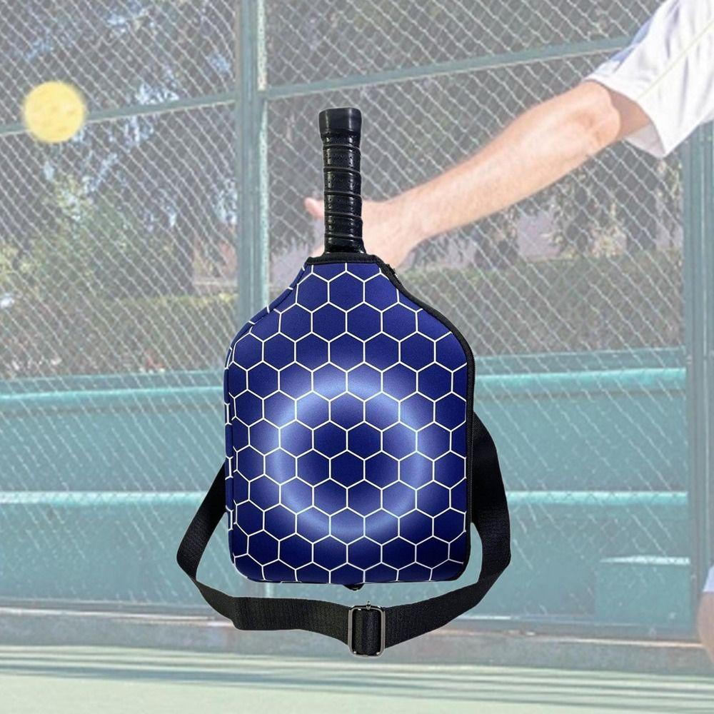 Single Shoulder Strap Pickleball Racket Sleeve Zipper Holder Pick Case Protector Indoor Outdoor