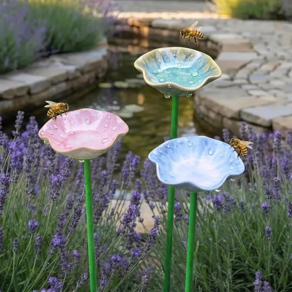 Ceramic Bee Bird Feeder Garden Decoration Insect Water Dispenser Hummingbird Feeder  Water Station