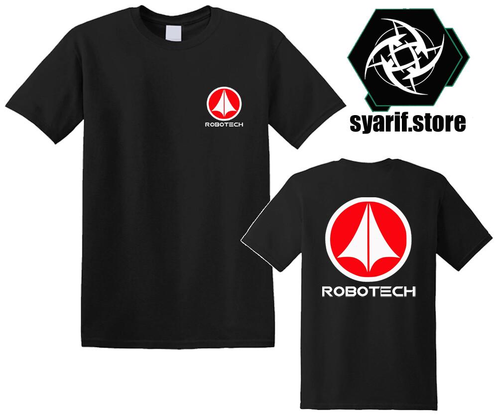 Robotech Anime Cartoon Men#039;s Black Size S to 5XL Unisex T-Shirt