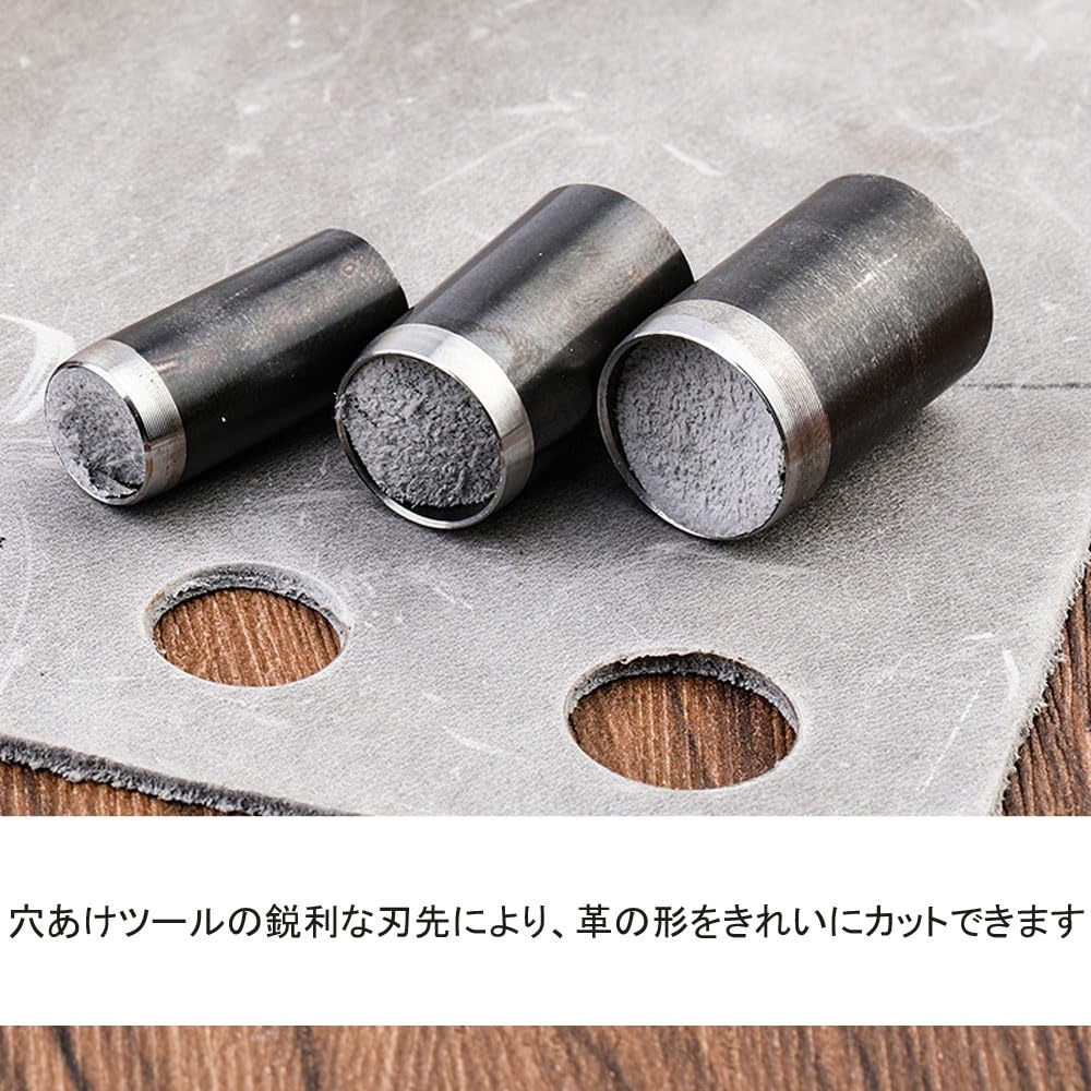 Eyelet Hole Hole Leather Hole Stitch Leather Precise Belt Hole Punching Clear Case Black Punch, Punch, 5-Piece Set, Round, Punch, Punch, Punch, Punch,