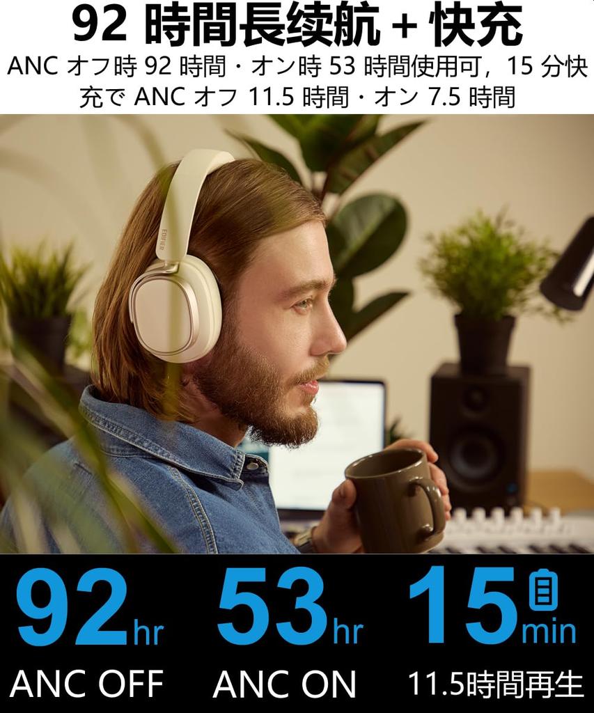 Edifier ES850NB Bluetooth Шумоподавление Новый ES Популярный Пространственный Звук До 92 Часов Быстрый Режим Окружающего Звука Кожаные Уши Специальный Чехол для Наушников Цвет Слоновой Кости