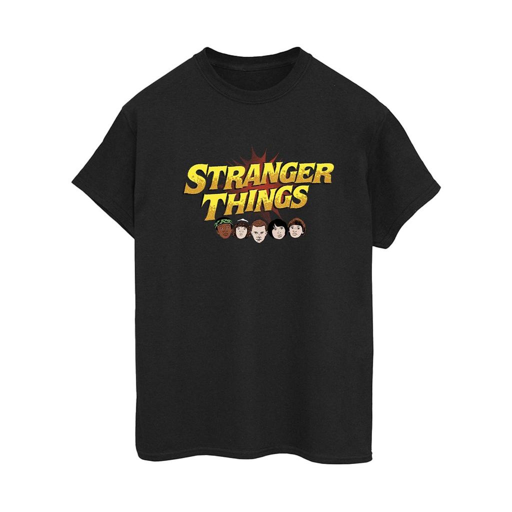 Netflix Womens/Ladies Stranger Things Comic Heads Cotton Boyfriend T-Shirt