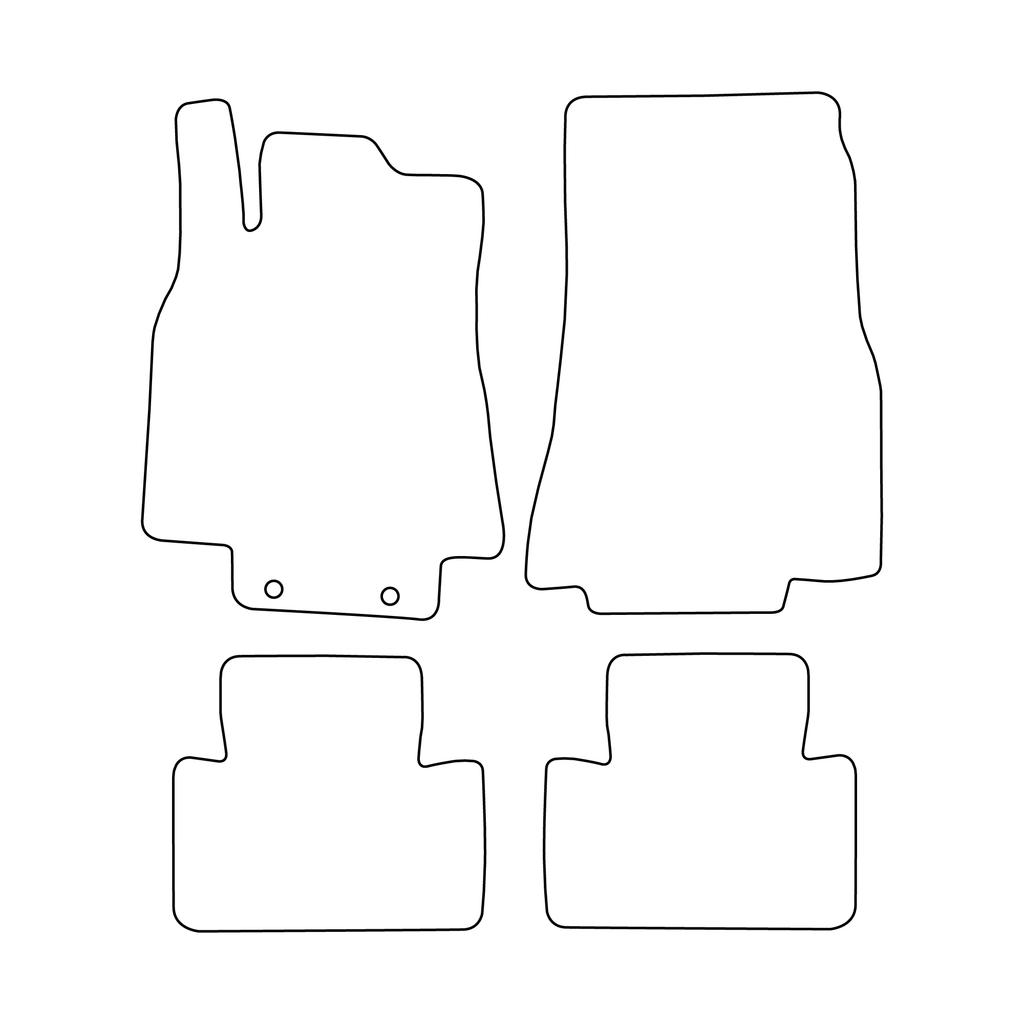 Velour Car Mat Set - Car Mats Fitting: Mercedes A-Class W169 2004-2012 Black Edge Trim