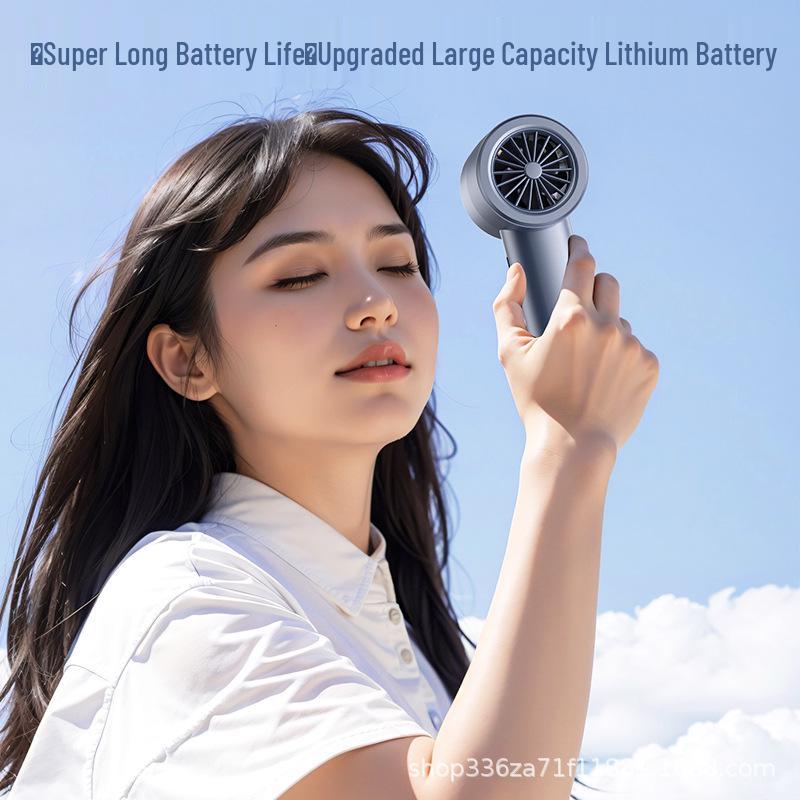 USB Rechargeable Mini Turbo Handheld Cooling Fan with Portable Ice Pack