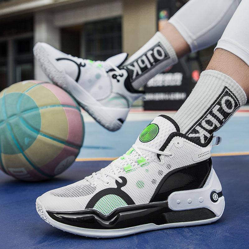 Осенние Нескользящие Амортизирующие Легкие Баскетбольные Кроссовки - Износостойкие и Дышащие, Универсальные для Студентов со Светящейся Деталью