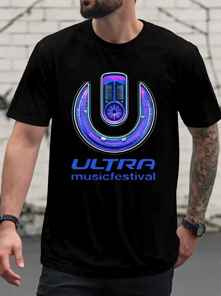 Графическая футболка Ultra Music Festival - Яркая неоновая футболка с коротким рукавом