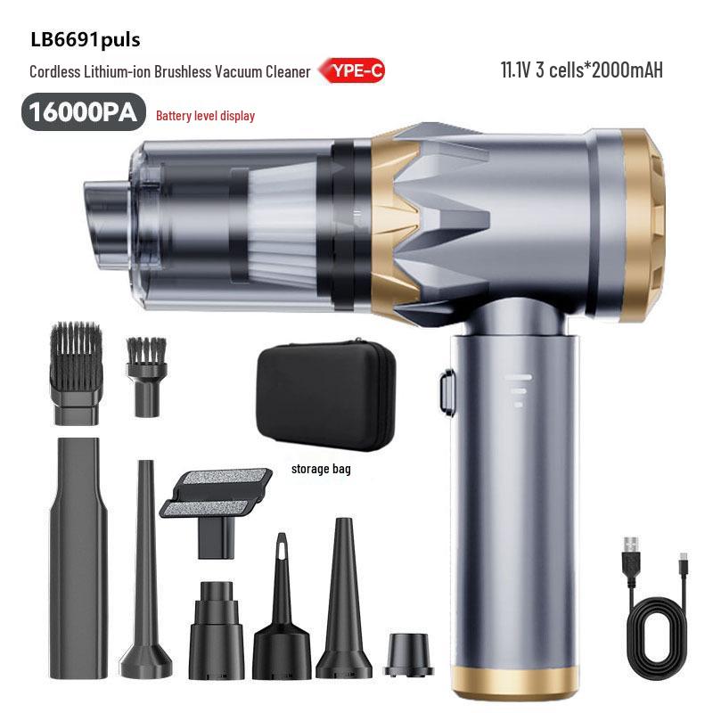 Мощный беспроводной ручной автомобильный пылесос – Сильное всасывание, Перезаряжаемый, для использования в салоне автомобиля и дома