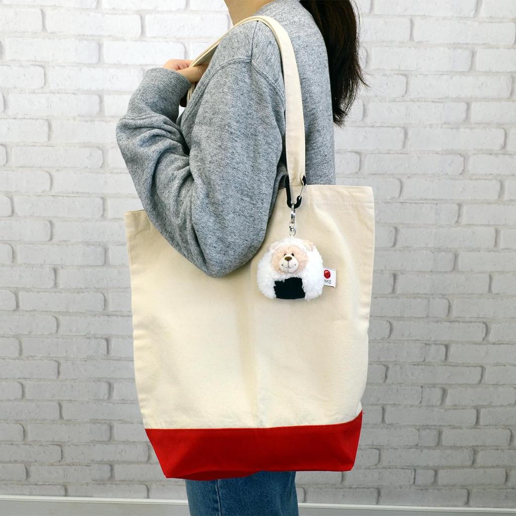 Niki Love Bear Rice Ball 8cm W x 8cm D x 8cm H Keychain, 8cm, White,