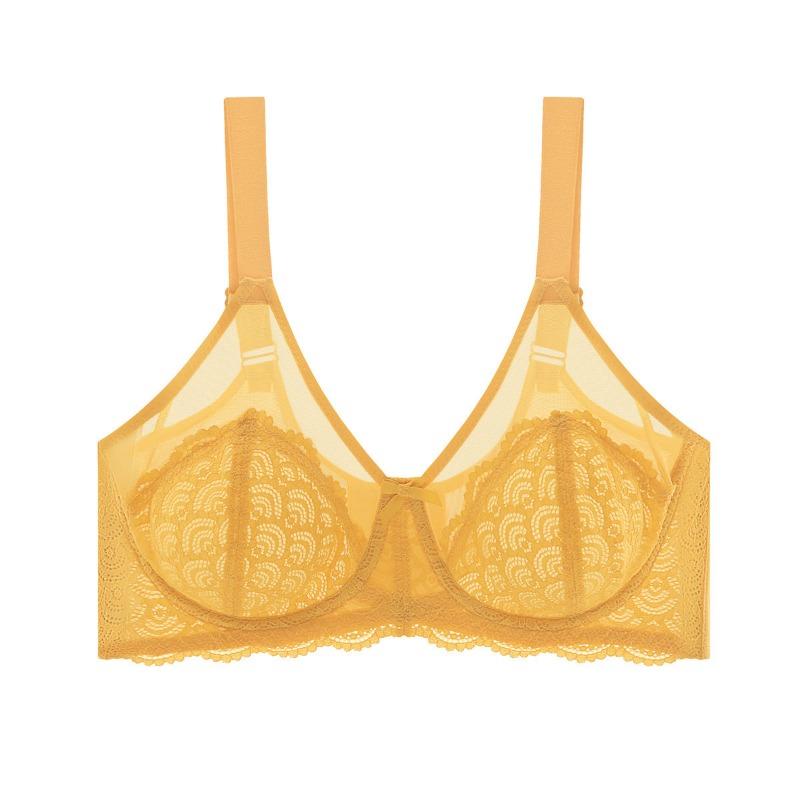 Женское нижнее белье больших размеров, ультратонкое, дышащее, сексуальное кружевное, на косточках с эффектом памяти, без хлопка, регулируемое