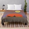 Cartoon Sunset Blanket Animated Printed Flannel Blanket Bedroom Sheet Bedspread Holiday Gift Decorative Blanket