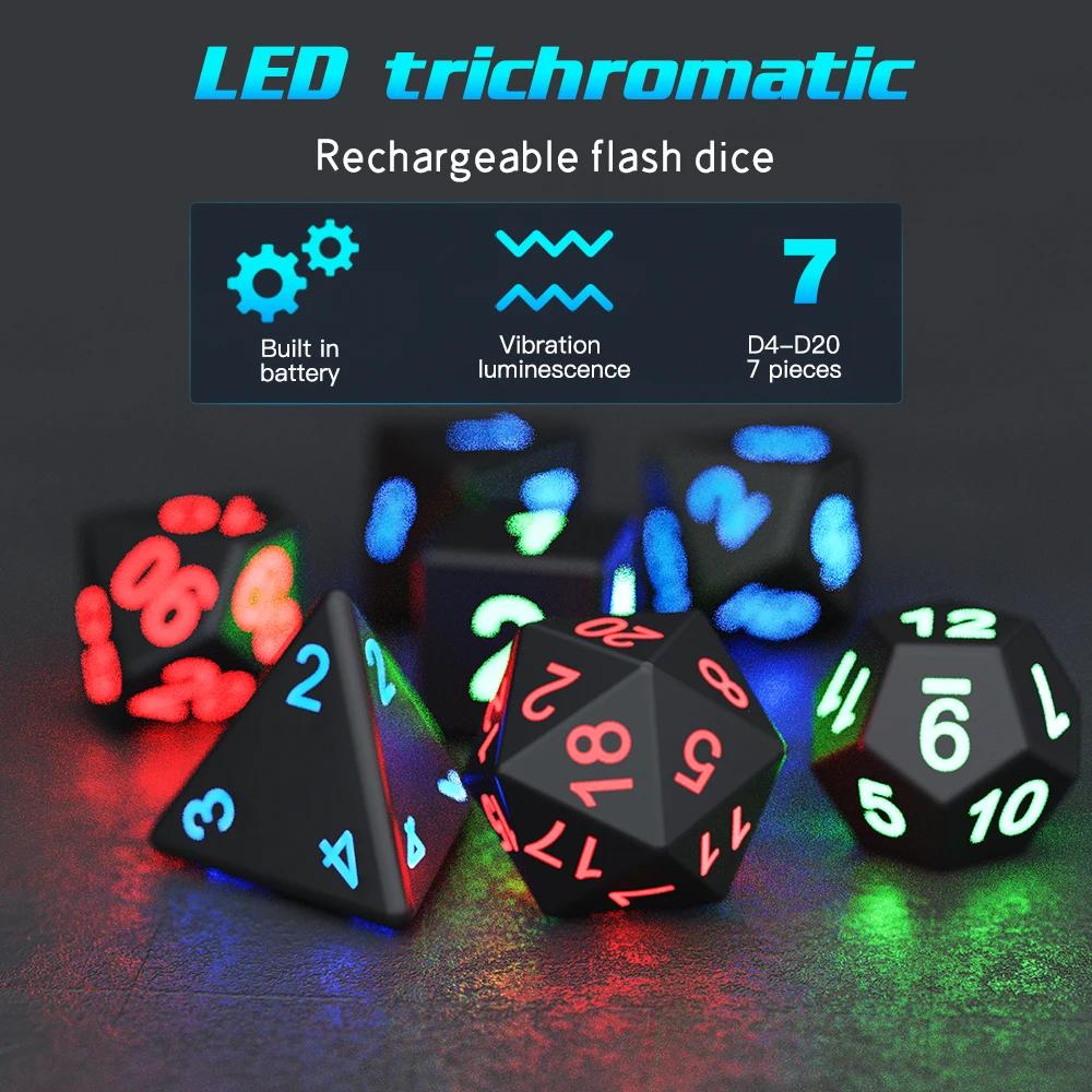 Board Game Entertainment Toys RPG Polyhedral Dice Set Luminous Electronic DND Dice Multiple Sides for Gamers Best Choice
