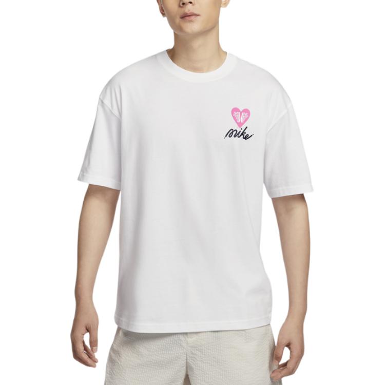 Nike Sportswear Loose Breathable Printed Casual Soft Comfortable Short Sleeve T-Shirt Men Tops White HJ0585100