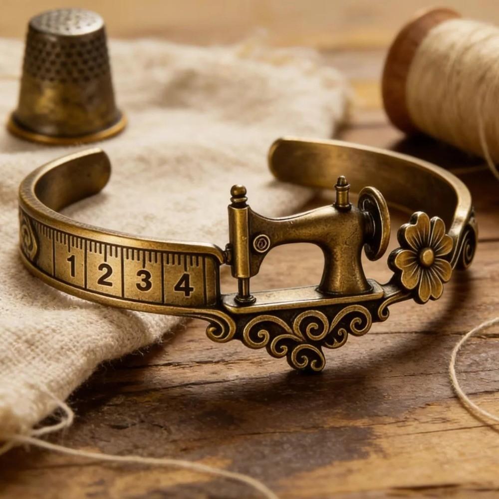 Alloy Sewing Machine Themed Bracelet Timeless Tailoring Design Sewing Lover's Bracelet  for Women