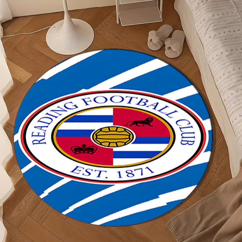 1PC Football Reading Crest Round Rug for Livingroom,Bedroom, Palyroom, Chair Rug, Area rug, Circle Carpet, Large Size Fan Christmas gift