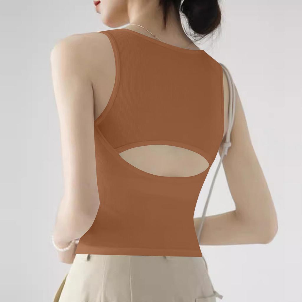 Ladies' Versatile And Sexy Camisole With Chest Cushion, Comfortable Inner Layer, Women's Top