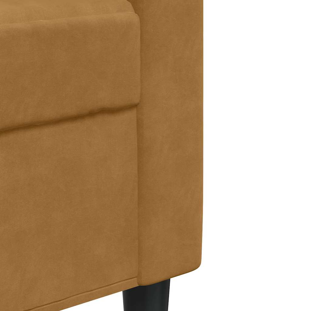 Vidaxl Sofa 2-Osobowa, Brązowa, 140 Cm, Tapicerowana Aksamitem
