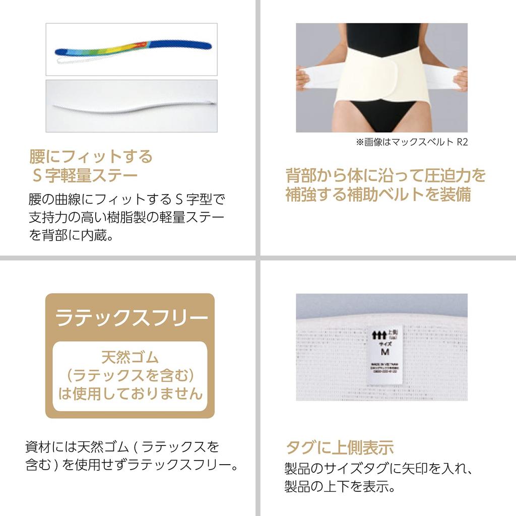 Nippon Sigmax Max Belt R3 Back Pain Belt Corset Waist Supporter Medical Supplies Manufacturer 321502(M)