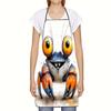 1pc Colorful Cartoon Crab with Large Eyes Printed Sleeveless Polyester Apron for Home Kitchen Baking Work. This Durable, Comfortable, Fun, And Practic