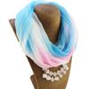 Летний солнцезащитный шарф Градиентный шелковый шарф Шарф Смоляной кулон-ожерелье Женские украшения Шарф