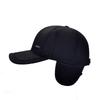 Fashionable Black Gray Coffee Winter Baseball Cap For Men With Warm Cotton Fabric