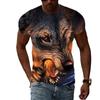 O-neck Men's T-shirt Animal 3D Printing Wolf Cool Men's Short-sleeved Personality Hip-hop Tops