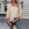 Autumn Women's Shirts Solid Color Long Sleeve Blouse Temperament Elegant Tops