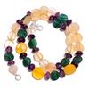 Natural Amethyst Orange & Green Aventurine Gemstone Beads Necklace 17" UB-2896 UB-2896