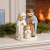 Home Decor Christmas Nativity Scene Figurine Set Cartoon Manger Baby Jesus Resin Craft Indoor Holiday Tabletop Decor Gift Family