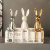Sitting Rabbit Figurine Long Ears Bunny Resin Statue Sculpture Home Office Bookshelf