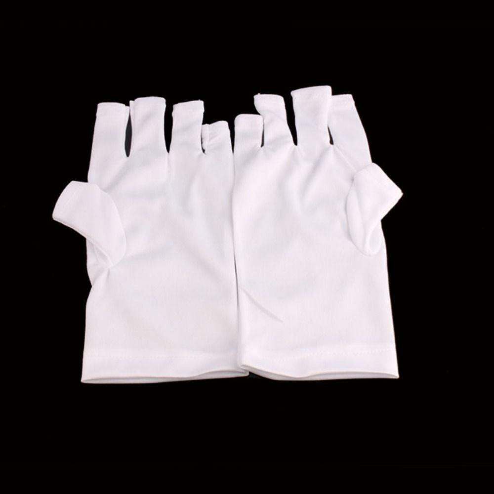Half-finger Sunscreen Gloves Anti -UV UV-protective Gloves Durable Nail Painting Gloves  Nail Tools