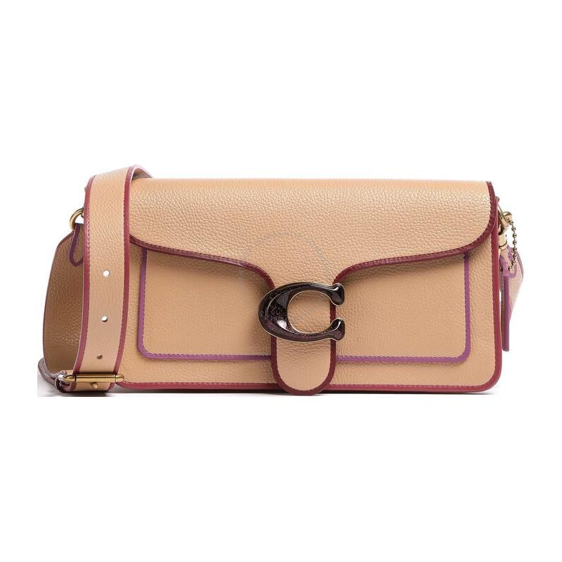 Coach Tabby 26 Lock Edge Flap C Buckle Leather Handheld Crossbody Shoulder Bag Women Bags Milk-Tea Purple 79339-B4EQO