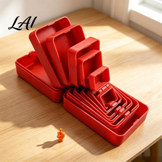 Interactive Magic Boxes for Kids 6‑Layer Nesting Prank Surprise Gift Box 3D Printed Reusable Gag Box Educational Nested Play with Mini Middle‑Finger