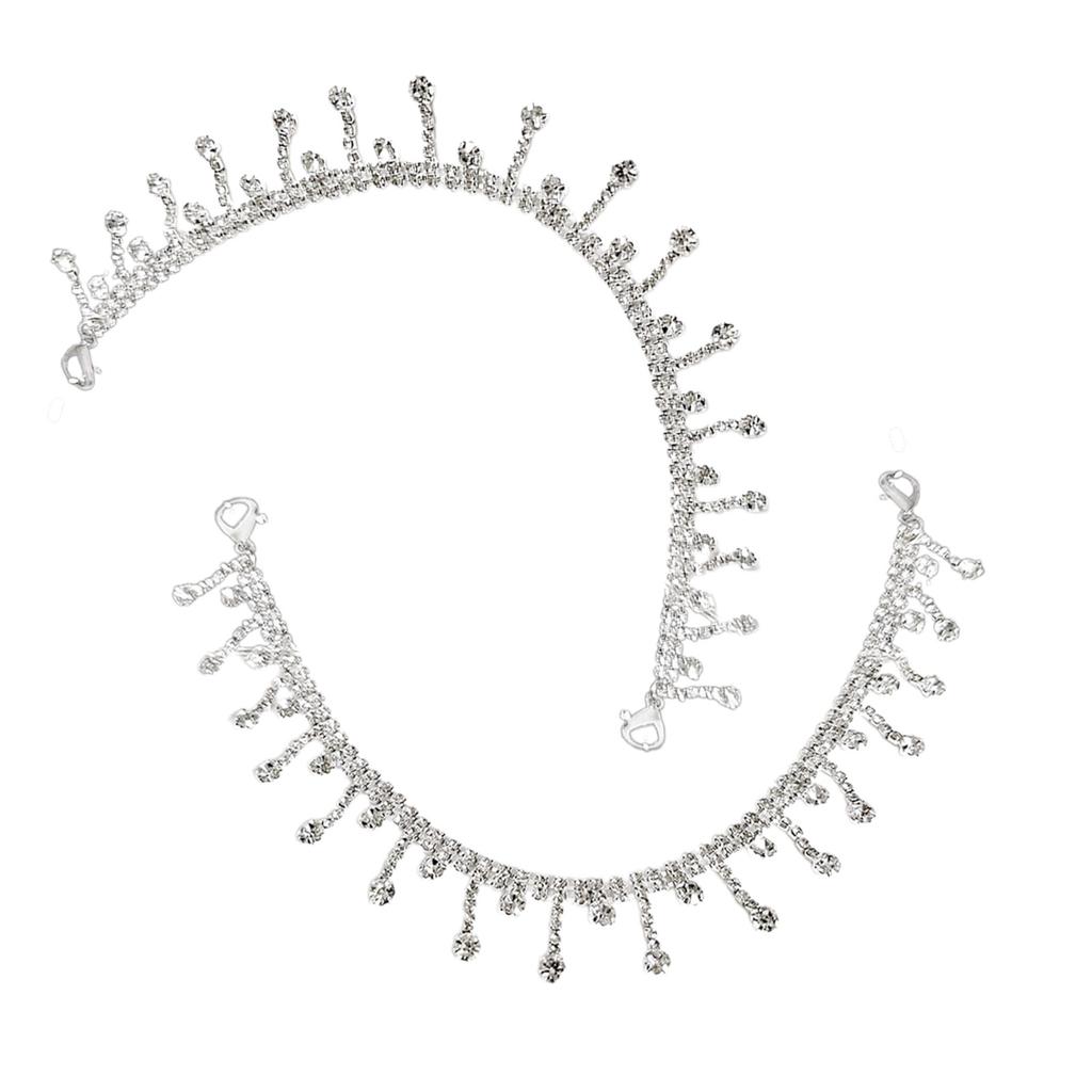 Регулируемая цепочка для обуви, уникальное металлическое украшение со стразами для каблука, универсальный аксессуар для обуви для подростков и взрослых