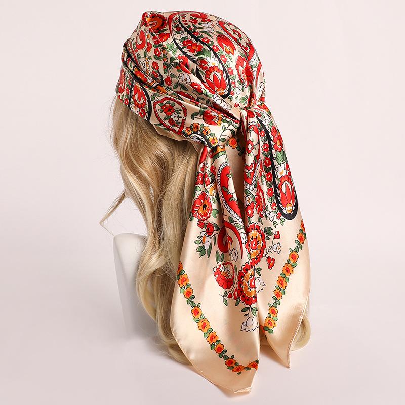 90 * 90 см новый шелковый шарф женский весенне-летний декоративный шарф солнцезащитный дорожный платок осенне-зимний шарф тонкий выпуск