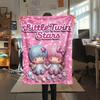 1 шт. Фланелевое одеяло с принтом Little Twin Stars, Высококачественное, Для всех сезонов, Декор для дома, Тепло и уют, Идеально для рождественских подарков