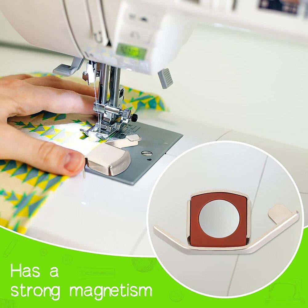 2pcs Magnetic Seam Guide With Seam Allowance Ruler Sew Guide Gauge For 18 To 2 Inch Straight Line Hems Sewing Quilting Tools
