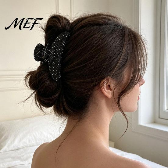 Durable Plastic Hair Clips Polka Dot Claw Clip for Women, 3.9 Inch Black/White/Red Big Clips, Large Non Slip Accessory, Strong Hold No Thick