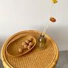 1 шт. плетеная вручную практичная емкость для сбора капель, вместительная полка для десертов, кухонные принадлежности, фруктовая тарелка, ротанговая корзина для хранения, плетеный поднос