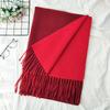 Thickened Solid Color Double Sided Imitation Cashmere Scarf Autumn and Winter Atmosphere Women's High End Versatile Men's Scarf Warm Shawl