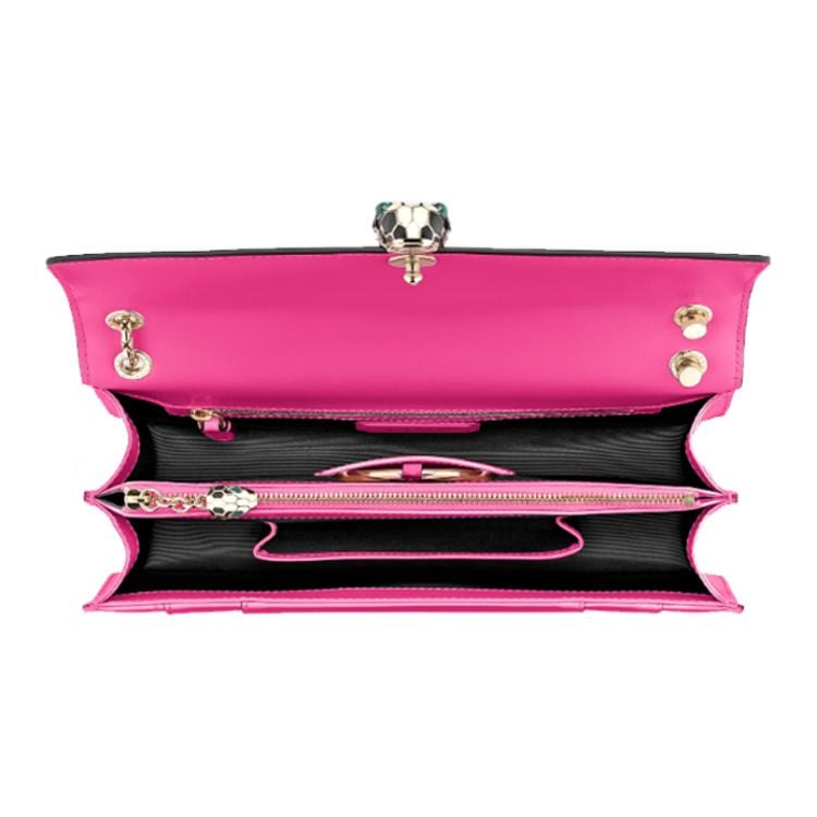 BVLGARI Serpenti Forever Calfskin Crossbody Bag, Shoulder Bag Women's Fuchsia 288703