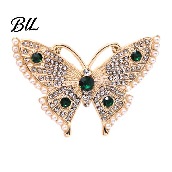 Vintage Lapel Pins Women Rhinestone Butterfly Brooch Pin, Insect Alloy Badge Pin Jewelry Accessories for Daily Wear Wedding Party Prom Bridal