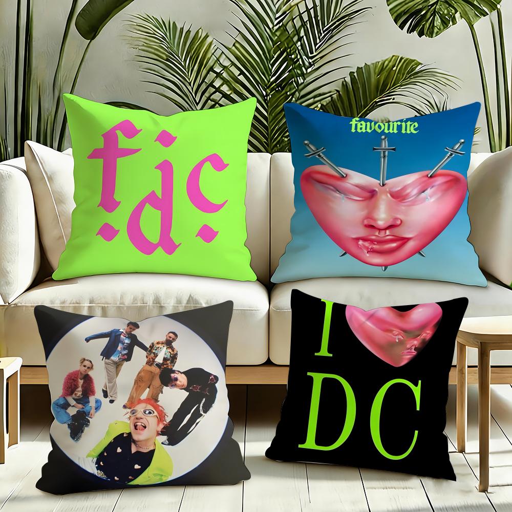 Band FFontaines D C Romance Cushion Cover Reversible Plush Pillow Cover Soft Fluffy Home Decor for Sofa Bedroom