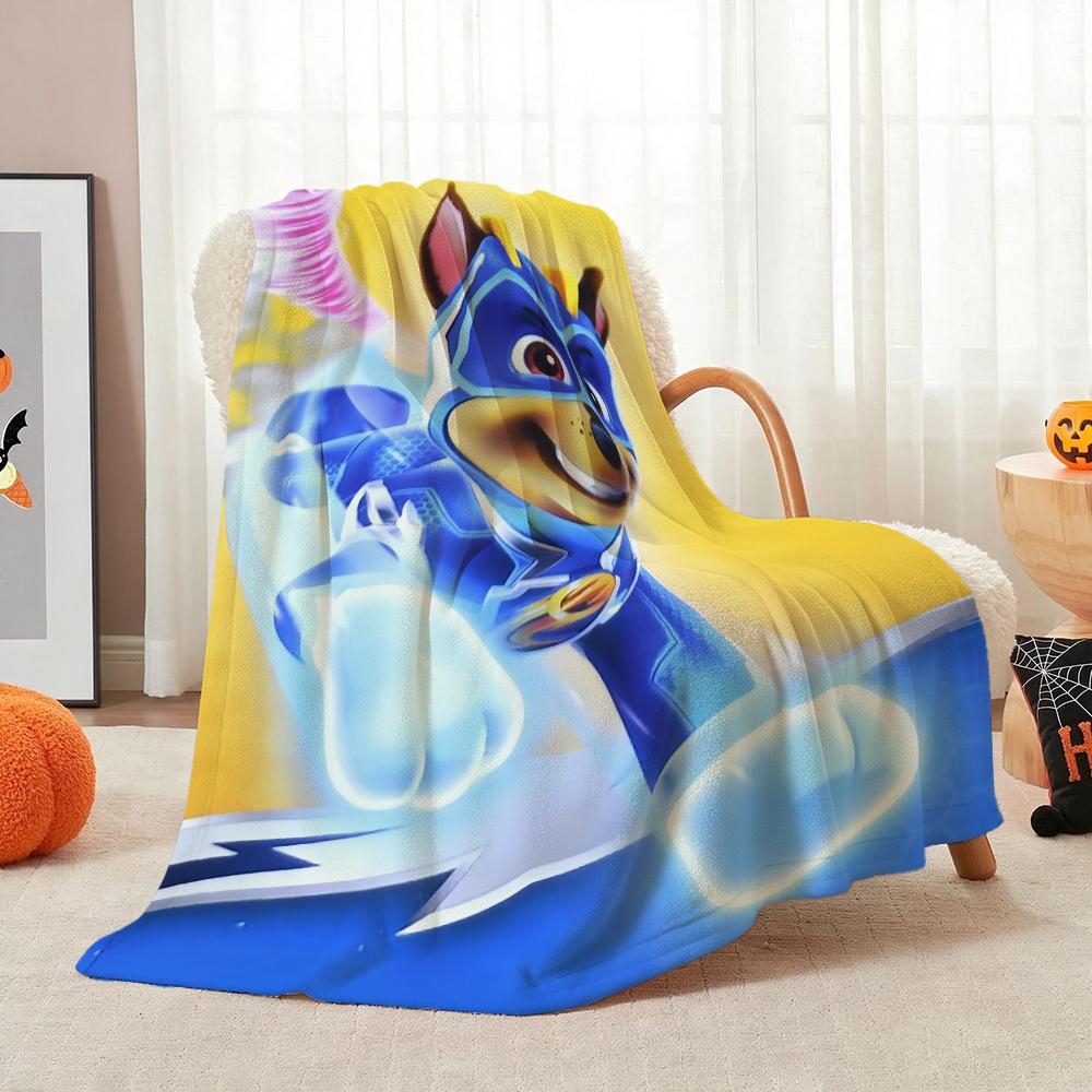 Cute Paw Patrol Pups Anime Cartoon Flannel Blanket Soft Warm Throw Blanket For Living Room Sofa Nap Lightweight Home Decor Birthday Gift