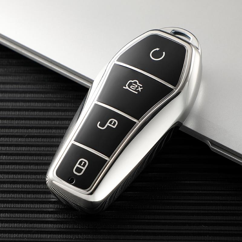 4 кнопки ТПУ чехол для ключа автомобиля для BYD Atto 3 Han EV Dolphin Пульт дистанционного управления Защитная крышка Автоаксессуары