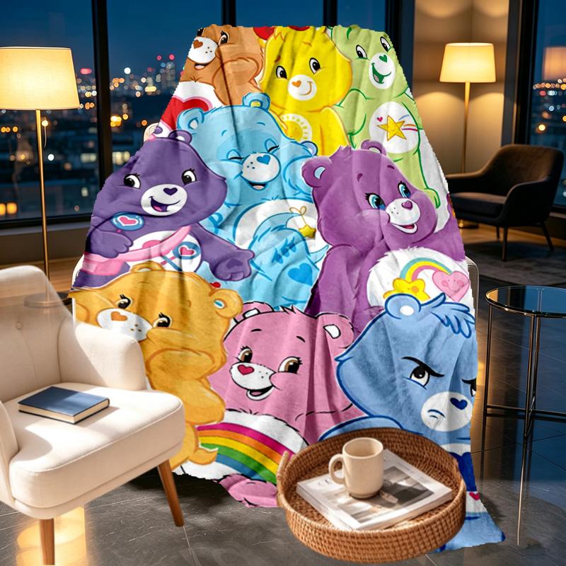 Care Bears Print Blanket - Soft & Comfortable, for Bedroom, Travel, Sofa, Home Decoration - Birthday Christmas Gift for Friend